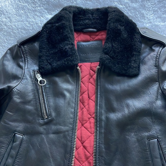 ALL SAINTS Carpen Bomber Jacket Size US 2 - Picture 3 of 9